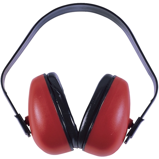 Radians Def-Guard Muff Polymer 23 dB Over the Head Black/Red Adult 1 Pair DF0310HC