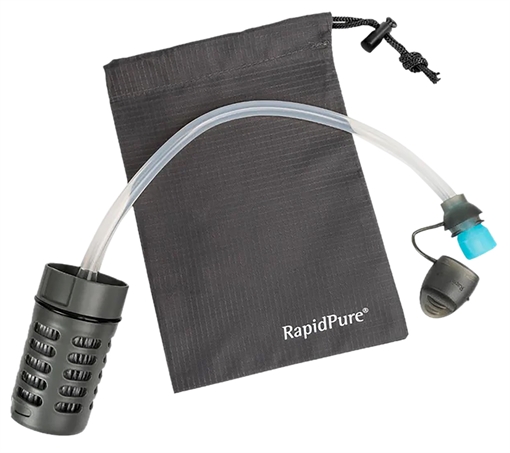 RapidPure Purifier + UltraLight Straw Black/Clear, 16" x 24" x 2.4", Includes Travel Pouch 01600105