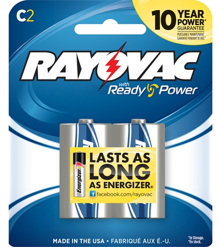 RAYOVAC BATTERY C HIGH ENERGY Alkaline Batteries 8142F