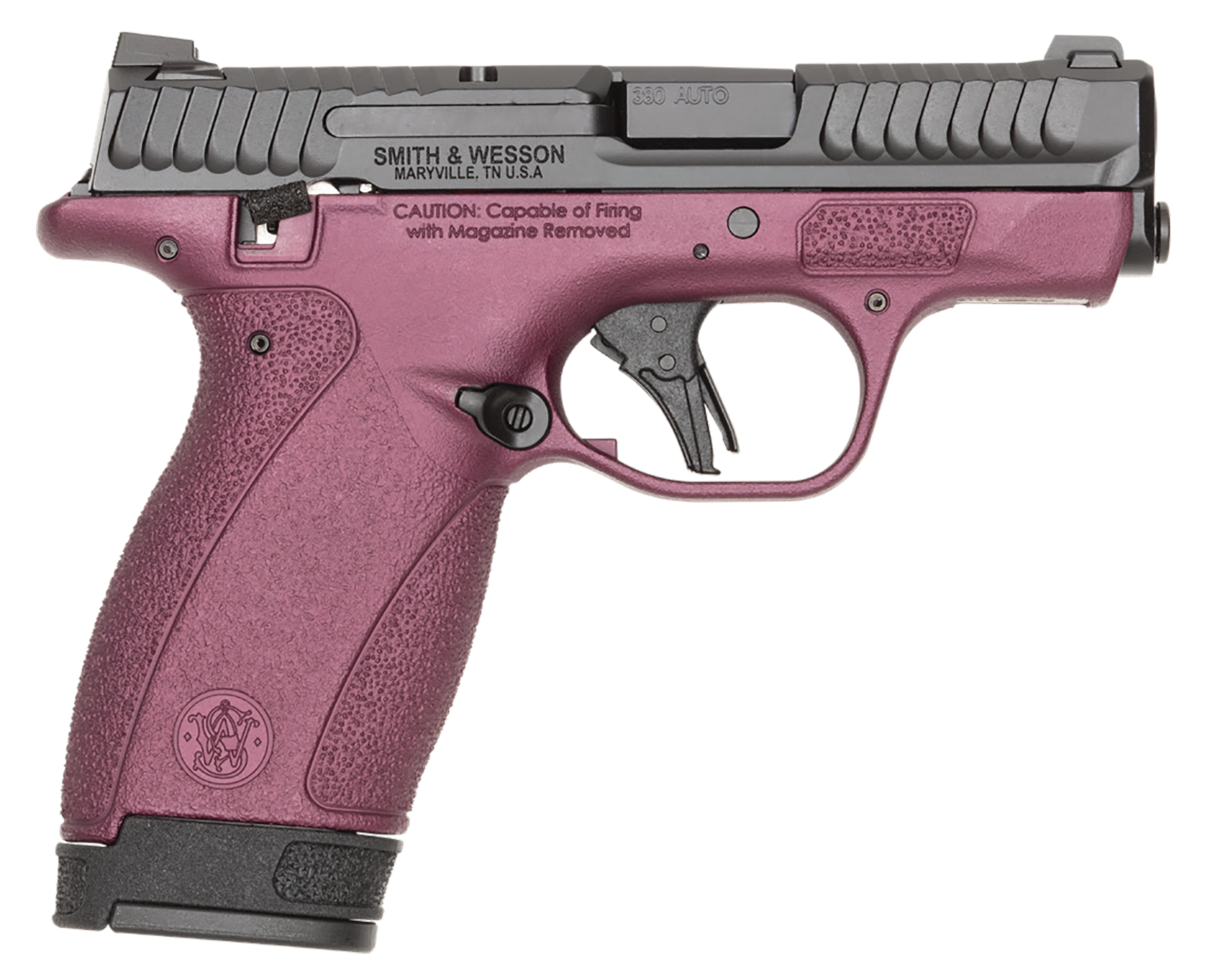 Smith and Wesson Bodyguard 2.0 Pistol 14661, 380 ACP, 2.75in, Textured Grips, Black Cherry Cerakote Finish, 10 Rds