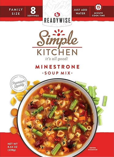 ReadyWise Simple Kitchen Minestrone Soup 8 Servings Per Pouch, 6 Per Case RWSK05065