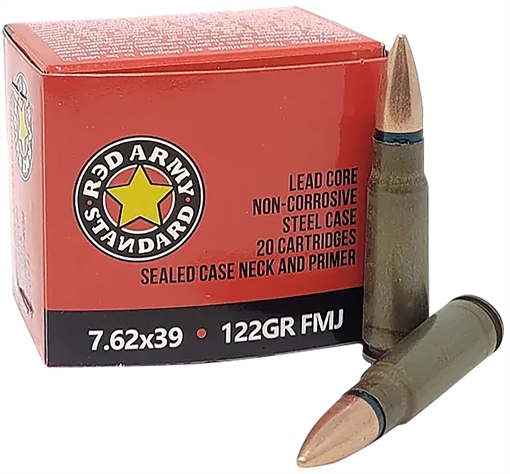 Red Army Standard Rifle 7.62x39mm 122gr Full Metal Jacket 20 Per Box/50 Case AM3420