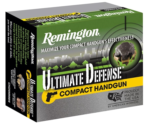 Remington Ammunition Ultimate Defense Compact Handgun 45ACP 230gr Brass Jacketed Hollow Point 20 Per Box/25 Case 28967