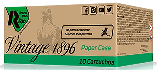 Rio Ammunition Vintage 1896 Paper Flyer 12Gauge 2.75" 8Shot 10 Per Box/25 Case VP36FHV8