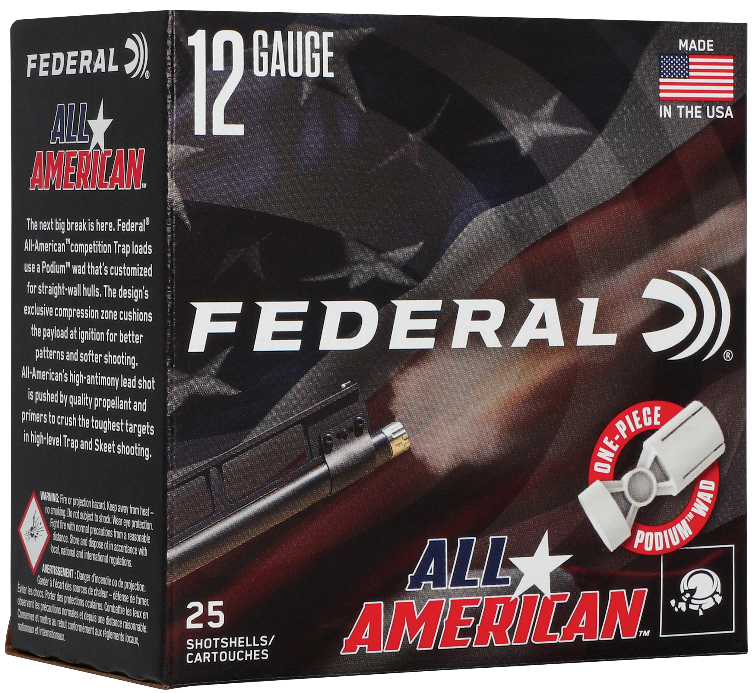 Federal Cartridge All-American FAA12L175, 12 Gauge, 2-3/4", 1 oz, 1200fps, 7.5 Shot, 25 Rd/bx