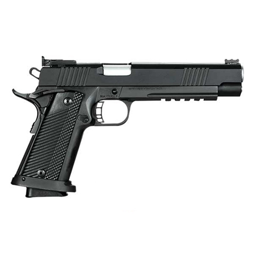 Rock Island Pro Ultra Match HC 10mm Auto Caliber with 6" Barrel, 16+1 Capacity, Overall Black Parkerized Finish Steel, Picatinny Rail/Beavertail Frame, Serrated Slide & Black G10 Grip 52000