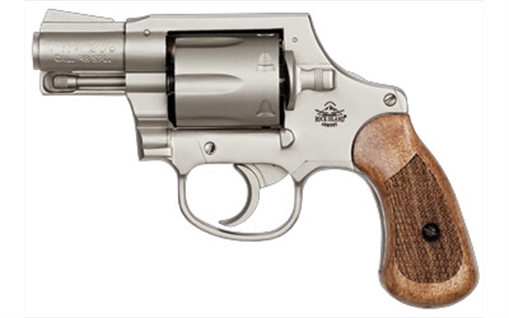 Rock Island M206 Small Frame 38 Special 6 Shot, 2" Matte Nickel Steel Barrel, Cylinder & Frame, Checkered Wood Grip, Transfer Bar Safety, Concealed Hammer 51289