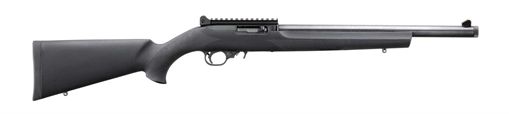 Ruger 10/22, Carbine, Semi-automatic Rifle, 22 LR, 16.12" Heavy Barrel, Threaded 1/2x28, Satin Finish, Black, Hogue Tactical Stock, Ghost Ring Rear Sight, Protected Blade Front Sight, Picatinny Rail, 10 Rounds, 1 Magazine 31197