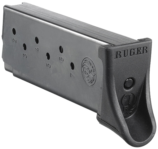 Ruger Magazine, 9MM, 7 Rounds, Fits Ruger LC9 and EC9s, with Finger Rest, Steel, Blued Finish 90363