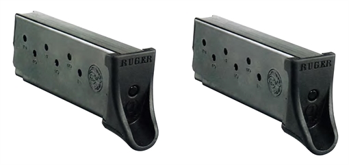 Ruger Ruger, Magazine, 9MM, 7 Rounds, Fits Ruger LC9/LC9s and EC9s, with Finger Rest, 2 Pack, Steel, Blued Finish 90642