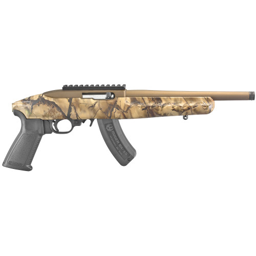 Ruger Charger TALO Edition 22 LR, 10" Threaded Barrel, Go Wild Camo, Bronze Rec, Adjustable Bipod, 15rd