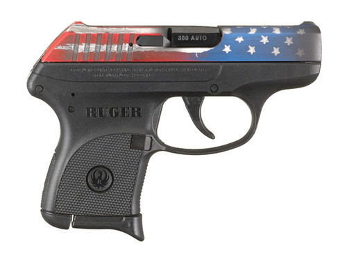 Ruger LCP Flag 380ACP, 2.75" Barrel, American Flag Slide Finish, Alloy Steel Slide, Nylon Frame, Integral Sights, 6Rd