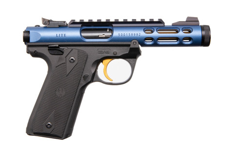 Ruger Mark IV 22/45 Lite 22 LR, 4.4" Threaded Barrel, Blue Slide, Black Frame, 10rd