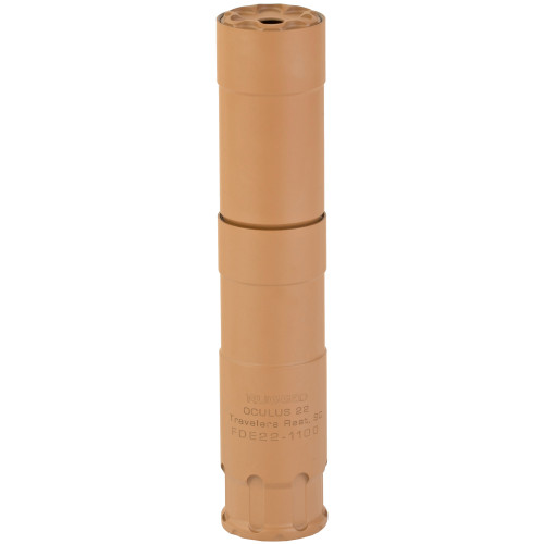 Rugged Oculus 22 Suppressor, ADAPT Technology, .22 LR to 5.7x28mm, 3.25" to 5.25", Flat Dark Earth
