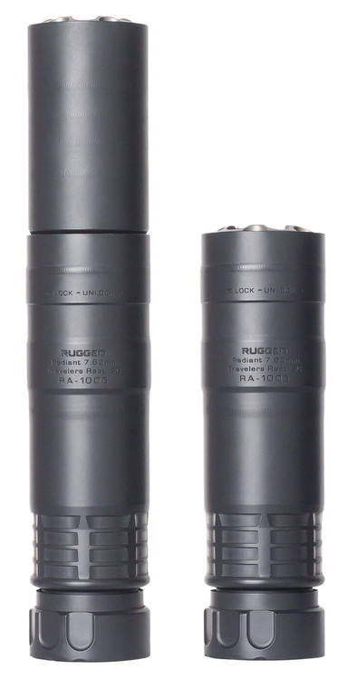 Rugged Suppressor Radiant7.62 7.62mm, 7.5" Length, 5/8x24 TPI, Black