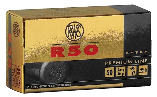 RWS/Umarex R50 Premium Line 22LR 40gr Lead Round Nose 50 Per Box/100 Case 2134187