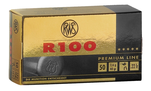 RWS/Umarex R100 Premium Line 22LR 40gr Lead Round Nose 50 Per Box/100 Case 2134195
