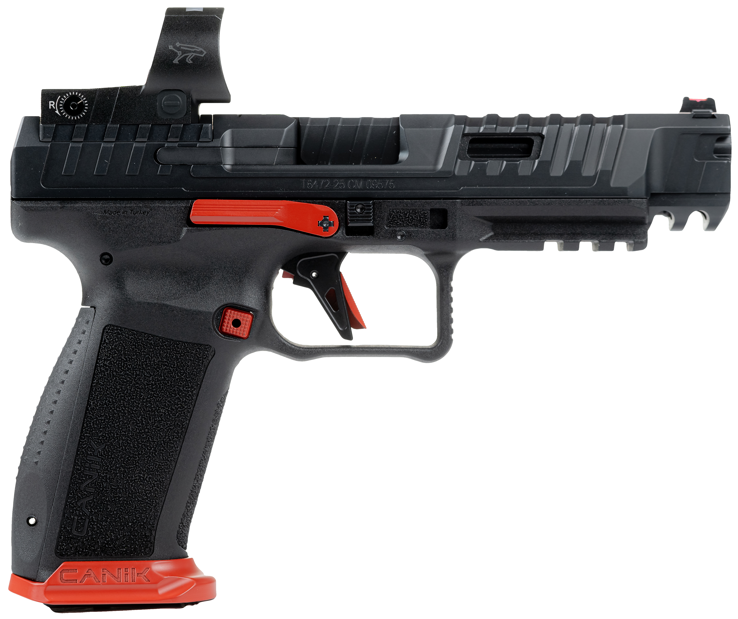 Century SFx Rival Optic Ready Pistol HG6610RV-N, 9mm, 5in, Interchangeable Backstrap Grips, Black w/Red Accents Finish, 18 Rds