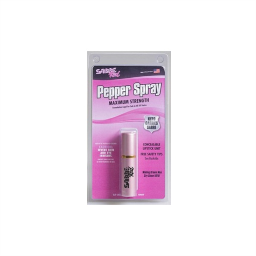 Sabre Pink Lipstick Pepper Spray OC Pepper 10 Burst Range 10 ft .78 oz Pink LS22US