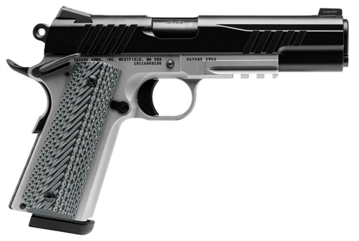 Savage Arms 1911 Government 9mm Luger 10+1 5" Black Stainless Steel Barrel, Black Nitride Serrated Stainless Steel Slide, Stainless Steel Frame w/Picatinny Rail, Black/Gray VZ Grip 67208