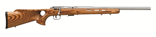 Savage Arms 93R17 BTVSS Full Size 17 HMR 5+1 21" Satin Heavy Button Rifled Barrel, Satin Drilled & Tapped Stainless Steel Receiver, Natural Brown Thumbhole Laminate Stock, Right Hand 96200