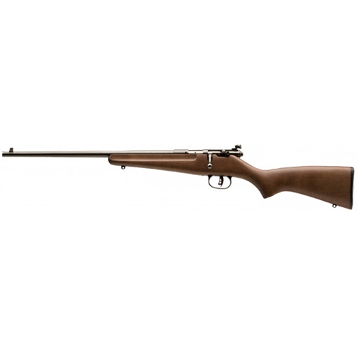 Savage Arms Rascal Youth 22 LR 1rd 16.13" Matte Black Sporter Barrel, Matte Black Carbon Steel Receiver, Satin Brown Fixed Wood Stock, Left Hand 13820