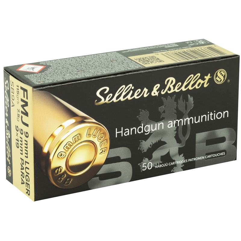 Sellier & Bellot 9mm Luger 115gr. FMJ 1000rd Case #SB9A CS