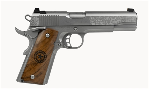 TISAS 1911 THE REPUBLIC OF TX HGA 45 AUTO 5IN BBL FS STAINLESS HAND ENGRAVED 7RD MAG ENH 1911 THE REPUBLIC OF TX 10100514