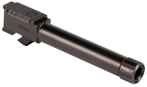 SilencerCo Threaded Barrel 4.50" 9mm Luger, Black Nitride Stainless Steel, Fits Glock 19 Gen 1-5/19X/G45 AC862