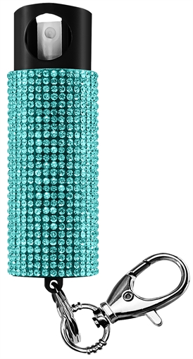 SKYLINE USA INC Pepper Spray Bling-It-On 18% OC/UV Dye Range 16ft 0.50oz Teal Includes Keychain PSGDBOTL