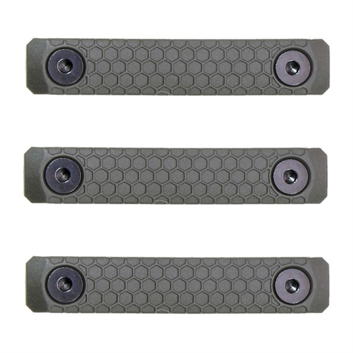 Slate Black Industries SLATE GRIP M-LOK PANELS 2-SLOT OD GREEN 3-PACK SG-2-ODG