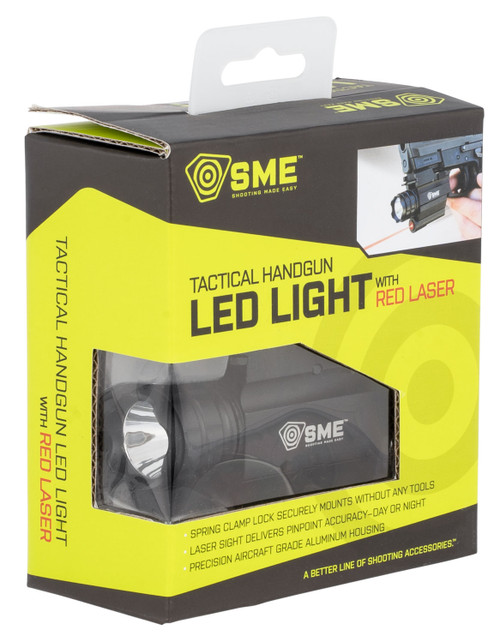 SME Tactical Handgun Light White Red Laser,Cree LED 250 Lumens, CR-123 Battery, Black Aluminum
