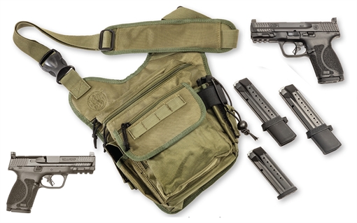 Smith & Wesson M&P M2.0 Compact Bug Out Bundle 9mm Luger 15+1(2)/23+1(2) 4", Black, Polymer Frame With Picatinny Rail, Optic Cut Slide, Includes Bug Out Bag (No Manual Safety) 13928