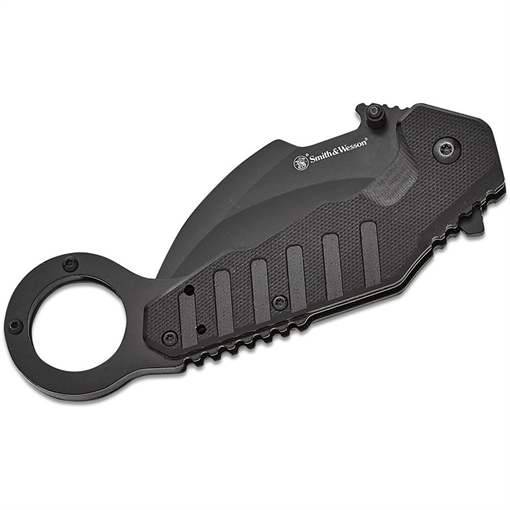 Smith & Wesson Extreme Ops Karambit Assisted Folding Knife 3" Hawkbill Blade Black Box 1208411