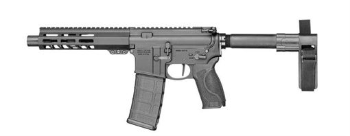 Smith & Wesson M&P15 223 / 5.56 NATO 7.50" Armornite Barrel 30+1, Fixed Arm Brace, Black Interchangeable Palmswell Grip Inserts, Manual Safety, Straight Buffer Tube, Optics Ready 13658