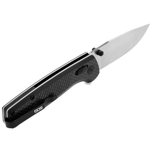 S.O.G Terminus XR 2.95" Folding Clip Point Plain Satin CPM S35VN SS Blade Black G10/Carbon Fiber Handle Features Box Packaging Includes Belt Clip SOGTM1025BX