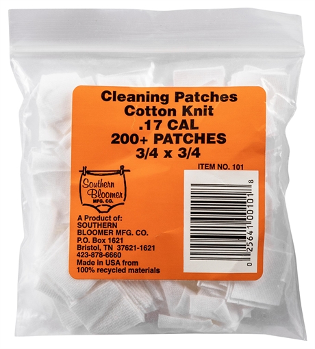 Southern Bloomer Cleaning Patches 17 Cal Cotton 200 Per Pack 101