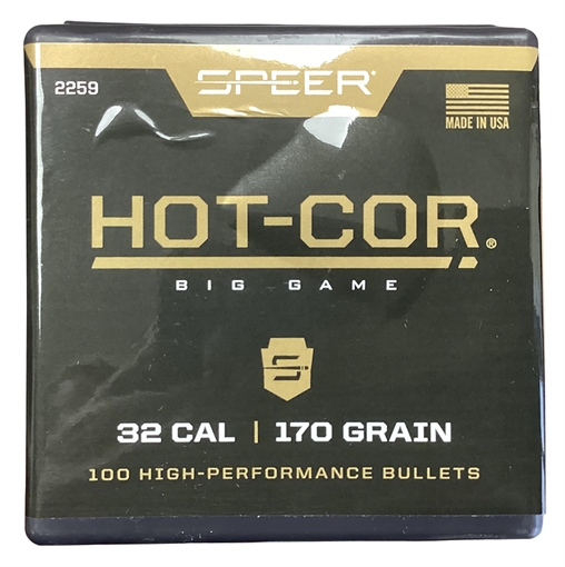 Speer Hot-Cor 32Cal 170gr Soft Point Flat Nose 100 Per Box/5 Case 2259
