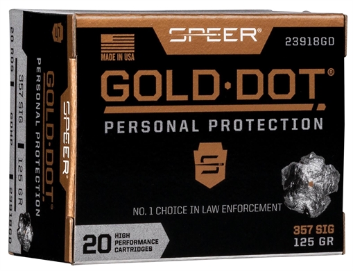 Speer Gold Dot Personal Protection Handgun Bullets .38/.357 SIG .357" 125 gr GDHP 100/ct 4360