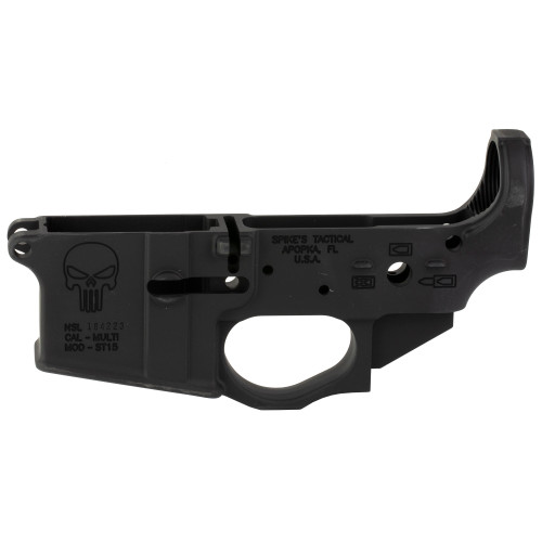 Spikes AR-15 Lower Receiver Stripped, Punisher Logo
