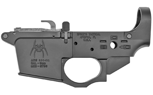 Spikes Tactical Spider Stripped Lower Receiver 9mm Luger 7075-T6 Aluminum Black Anodized for AR-15, Compatible w/Glock Mags STLS920