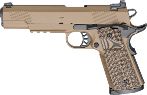 Springfield Tactical Response Pistol, Semi-automatic, 1911, Metal Frame Pistol, Full Size, 45 ACP, 5" Match Grade Barrel, Cerakote Finish, Coyote Brown, VZ Grips Hydra G10 Grips, Tactical Rack 3-Dot Night Sights, 8 Rounds, 3 Rounds PC9125LRCB
