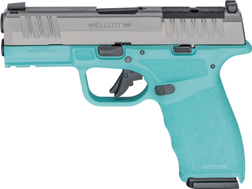 Springfield Hellcat Pro OSP 9mm, 3.7" Barrel, Tritium Front/U-Notch Rear, Robin Egg Blue, 15rd