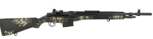 Springfield M1A Scout Squad .308 Win, 18" Barrel,Adjustable Sights, Green/Tan Sponge Camo, 10rd
