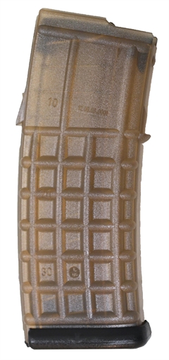 Steyr Arms Magazine, 223 Remington/556NATO, 30 Rounds, Fits Steyr AUG, Polymer, Transparent, Black Base 1200050502