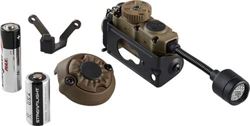 Streamlight Sidewinder Stalk Helmet Light 23/28/57/76 Lumens White White/Red/Green/Blue/IR LED Bulb Coyote 28 Meters Distance Features E-Mount 14308