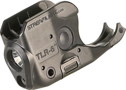 Streamlight TLR-6, Tac Light w/laser, For SIG P238/P938, White LED and Red Laser, 100 Lumens, Includes 2 CR 1/3N Lithium Batteries, Black Finish 69275