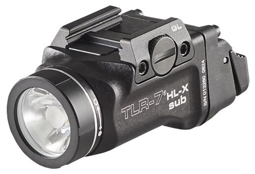 Streamlight TLR-7 HL-X sub USB (GLOCK 43X/48 MOS 43X/48 Rail) - Includes mounting kit with key, multi-tool, (1) SL-B9 Li-Ion rechargeable battery pack, and USB-C cord - Black 69503