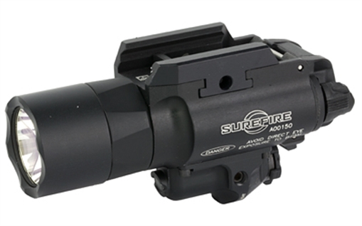 Surefire X400 Turbo, Weaponlight w/Laser, Fits Pistol and Picatinny, 650 Lumens, 66,000 Candela, Green Laser, Matte Finish, Black X400T-A-GN X400TAGN