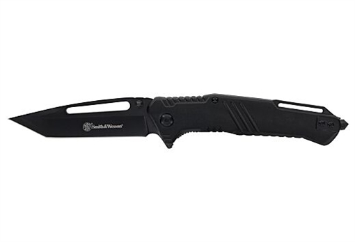 Smith & Wesson Extreme Ops Folding Knife 3-1/2" Tanto Blade Black with Glass Breaker 1205907